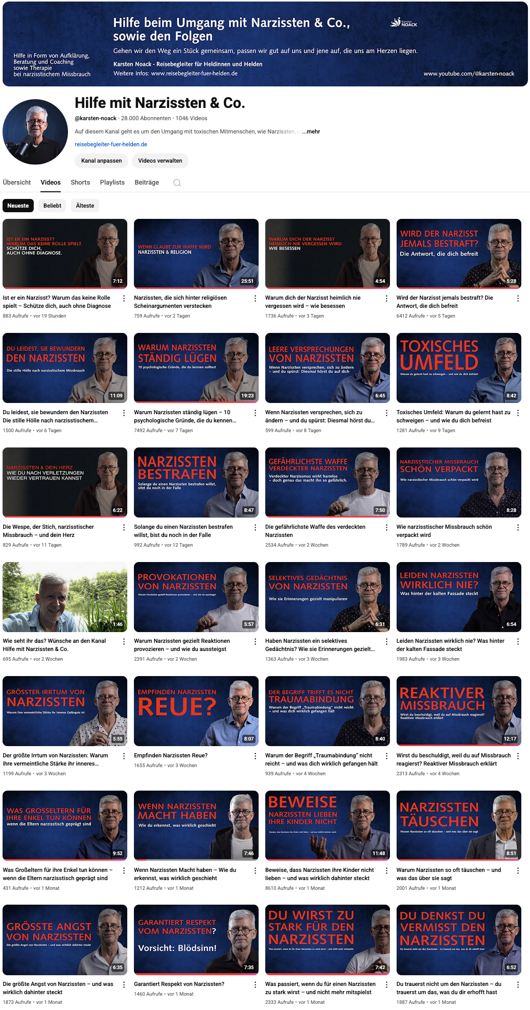 Kanal @karsten-noack auf YouTube (externer Link)